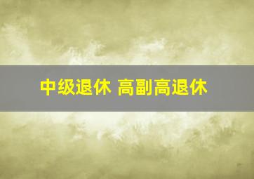 中级退休 高副高退休